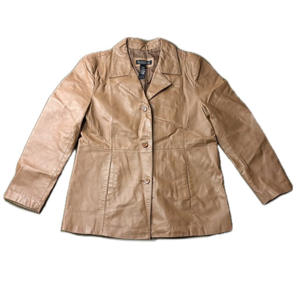 Dialogue Tan Leather Jacket